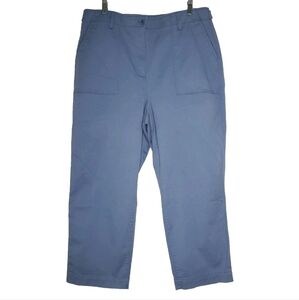 Talbots Womens High Waist Patch Pocket Crop Pant Chinos Size 16 Blue Casual Chic